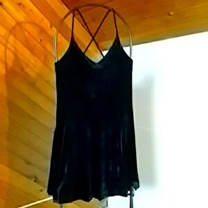 GAP Black Faux Velvet Dress